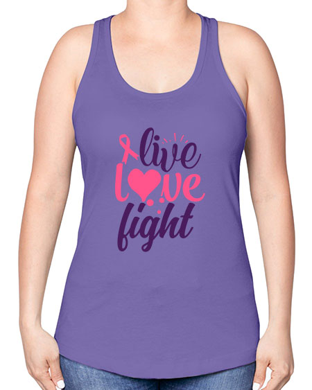 live love fight Style 8# - breast cancer -Racerback Tank
