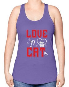 love my cat Style 67# - cats -Racerback Tank