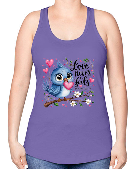 love never fails 63# - birds -Racerback Tank