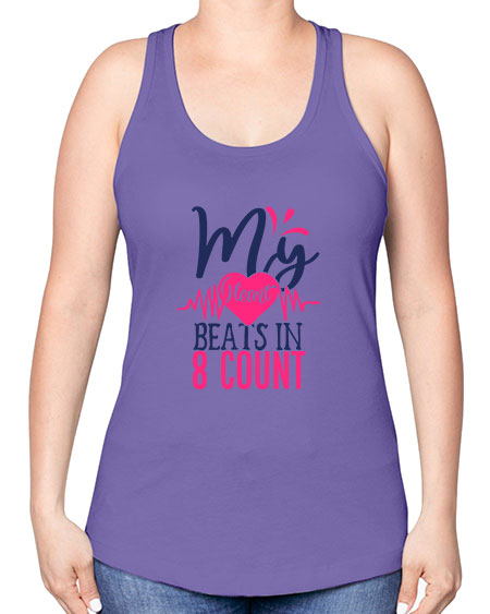 my heart beats in count 1740# - cheer -Racerback Tank