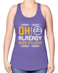 oh already beer oclock 1454# - beer -Racerback Tank
