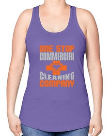 one stop commercial cleaning company Style 332# - cleaner -Racerback Tank