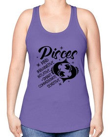 pisces 371# - pisces -Racerback Tank