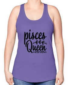 pisces queen 378# - pisces -Racerback Tank