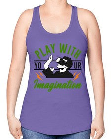 play with imagination 146# - video games -Racerback Tank