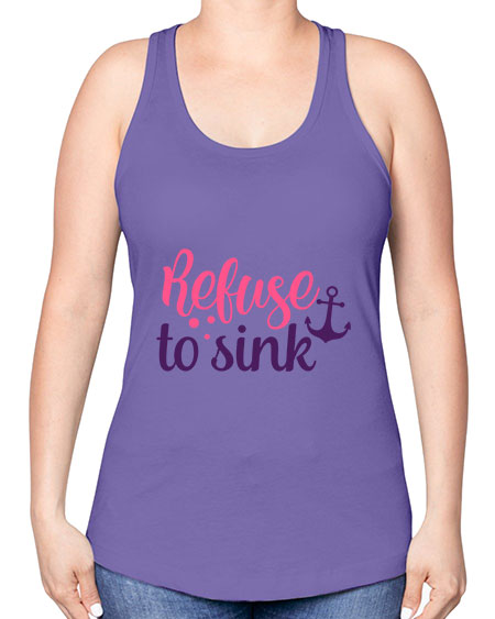 refuse to sink Style 4# - breast cancer -Racerback Tank