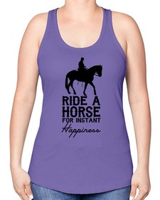 ride a horse for instant happiness - horse -Racerback Tank