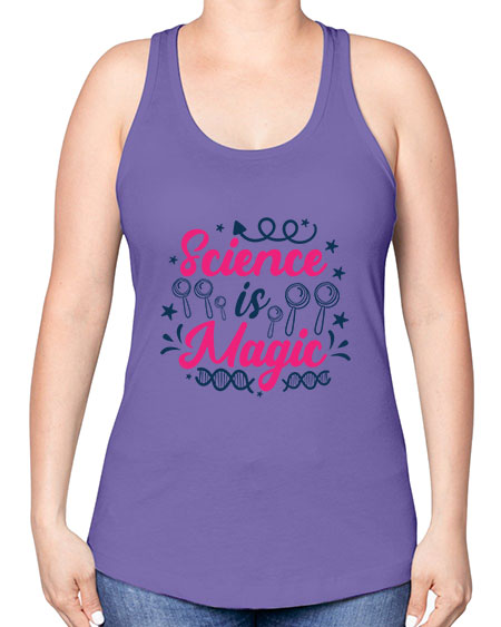 science is magic 90# - general science -Racerback Tank