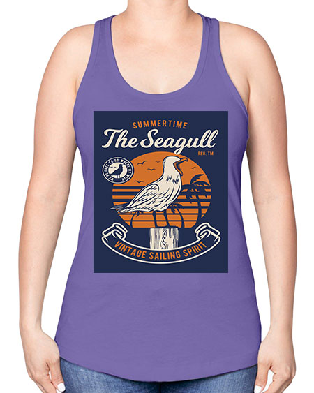 seagul bird 67# - birds -Racerback Tank