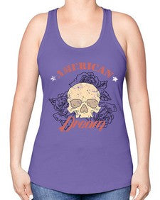 skullrose 1070# - skull and bones -Racerback Tank