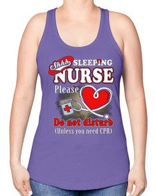 sleeping nurse 1402# - nurse -Racerback Tank