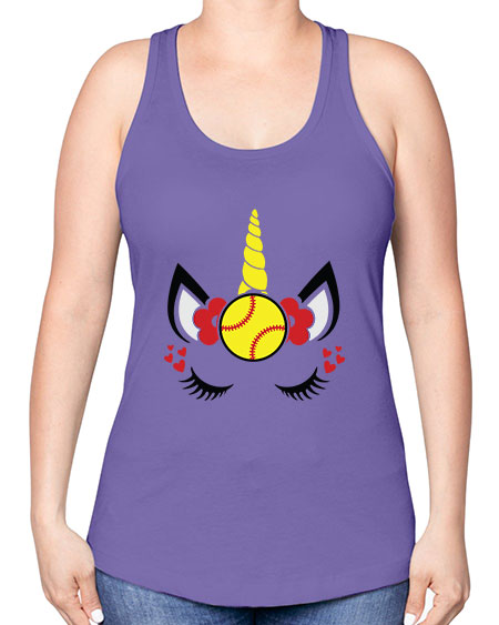 softball unicorn 397# - softball -Racerback Tank