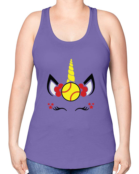 softball unicorn 398# - softball -Racerback Tank