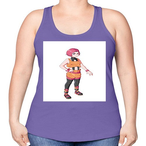 street girl wear orange outfit16# - anime -Racerback Tank