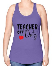 teacher off duty Style 377# - teacher -Racerback Tank