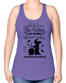 the witch is in the house sign 20# - witch -Racerback Tank
