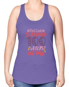 thirdgrade survived one hundred days of me 980# - third grade -Racerback Tank