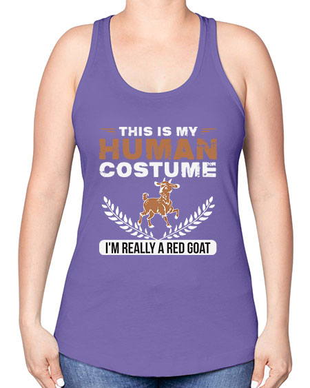 this is my human costume im really a red goat Style 1# - goat -Racerback Tank