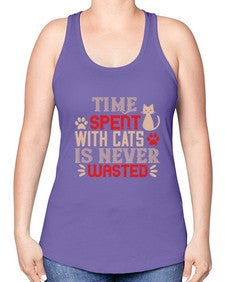 time spend with cat is never wasted Style 121# - cats -Racerback Tank
