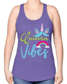 unicorn vibes 508# - unicorn -Racerback Tank