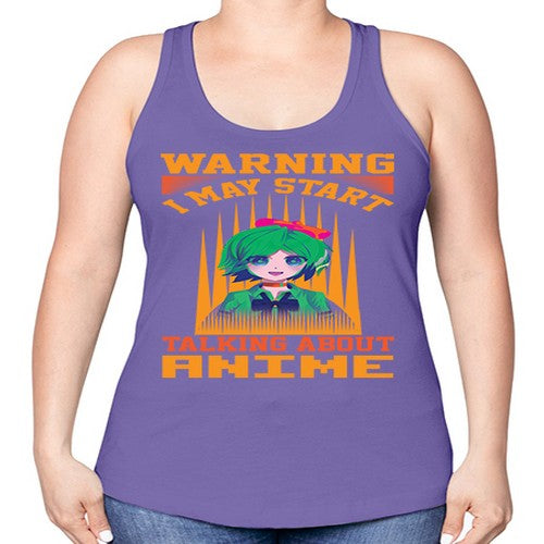 warning i may start talking about anime286# - anime -Racerback Tank