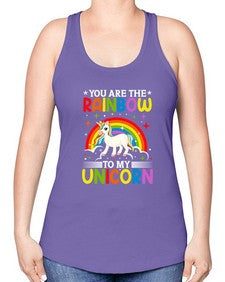 you are the rainbow to my unicorn 562# - unicorn -Racerback Tank