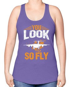 you look so fly  53# - airplane -Racerback Tank