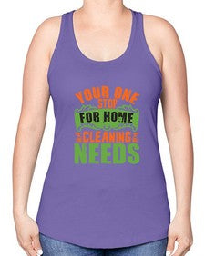 your one stop for home cleaning needs Style 493# - cleaner -Racerback Tank
