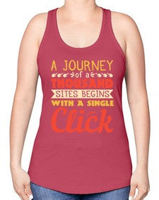 A journey of a thousand sites begins with a single click 79# - internet -Racerback Tank