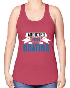 Addicted to Boating 1# - boats -Racerback Tank