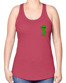 Alien in Pocket Side 3# - ufo -Racerback Tank