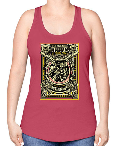 Astronaut Outerspace Exploration 36# - space -Racerback Tank