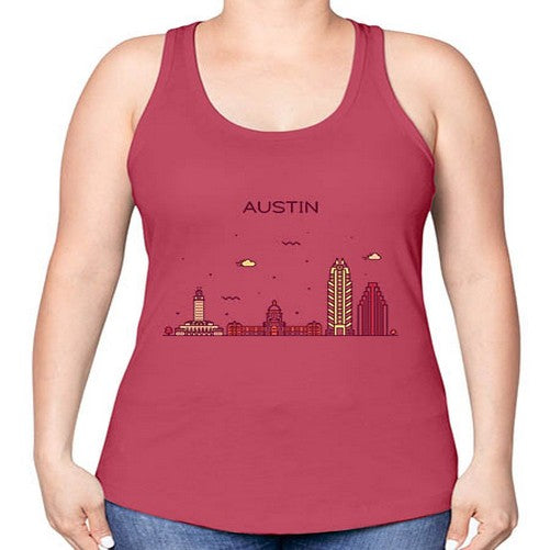AustinTX 382# - cities -Racerback Tank