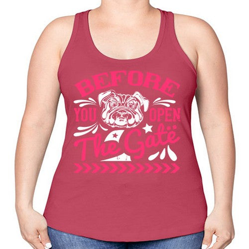 Before You Open The Gate Style 17# - dogs -Racerback Tank