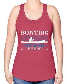 Boating never stops 6# - boats -Racerback Tank