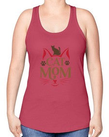 Cat Mom Style 6# - cats -Racerback Tank