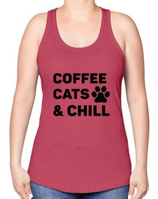 Coffee Cat Style 41# - cats -Racerback Tank
