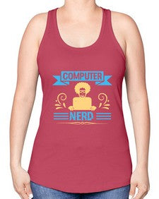 Computer Nerd 10# - computer -Racerback Tank