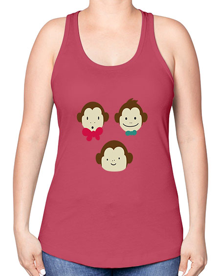 Cute_little_monkeys_5425 - monkey -Racerback Tank