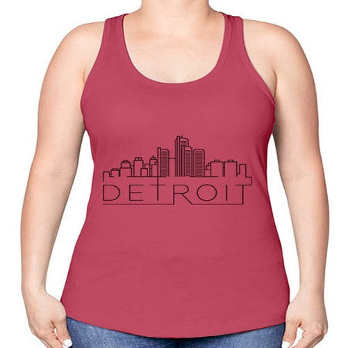Detroit Minimal Skyline 662# - cities -Racerback Tank