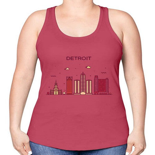 DetroitMI 665# - cities -Racerback Tank