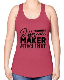 Difference Maker TeacherLife 712# - teacher -Racerback Tank