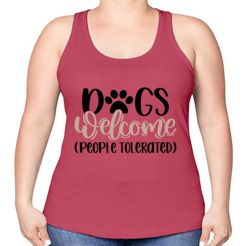Dogs Welcome Style 21# - dogs -Racerback Tank