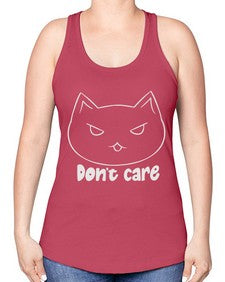 Dont Care - cats -Racerback Tank