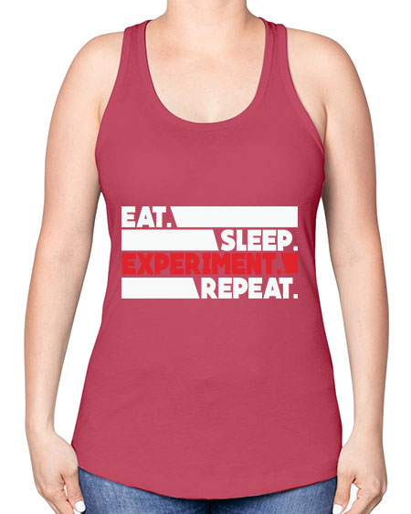 EatSleepExperimentRepeatScientistSkinite Scientist Skinite 274# - general science -Racerback Tank