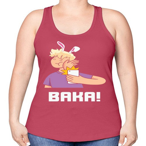 Funny Anime Baka Rabbit Slap Anime 228# - anime -Racerback Tank