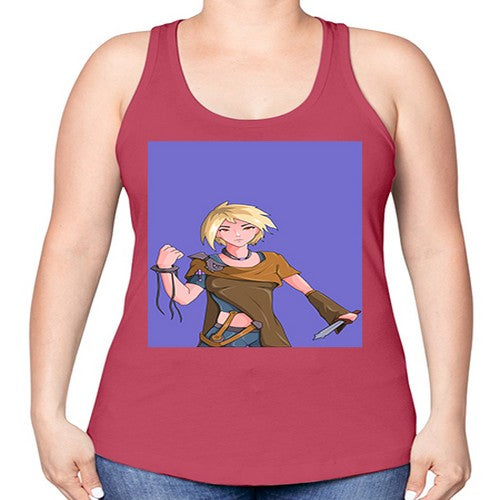 Girl hold knife 12# - anime -Racerback Tank