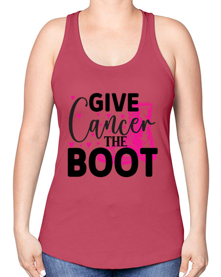 Give Cancer the Boot 24# - breast cancer -Racerback Tank