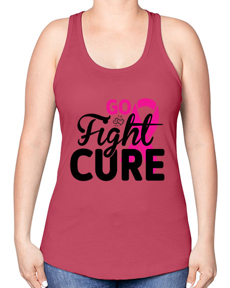 Go Fight Cure 23# - breast cancer -Racerback Tank