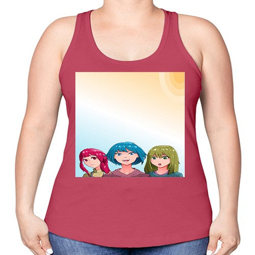 Happy three friend 20# - anime -Racerback Tank